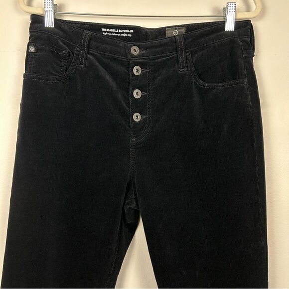 NWOT AG Adriano Goldschmied Isabelle Button-Up Velvet Straight Crop Jeans - Picture 11 of 13